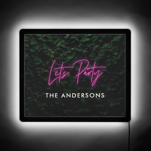 Modern pink neon foliage lets party contemporary LED sign
