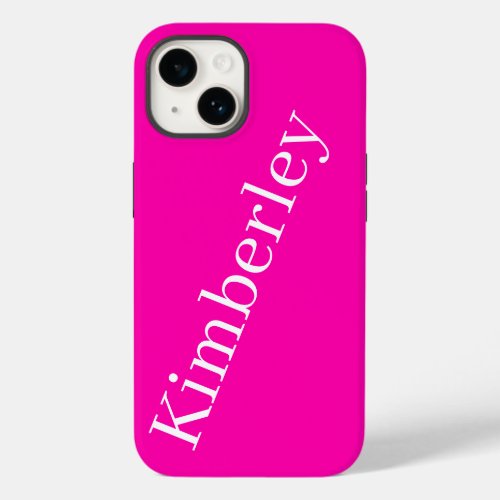 Modern Pink Neon Monogram Trendy Fashion Colors Case_Mate iPhone 14 Case