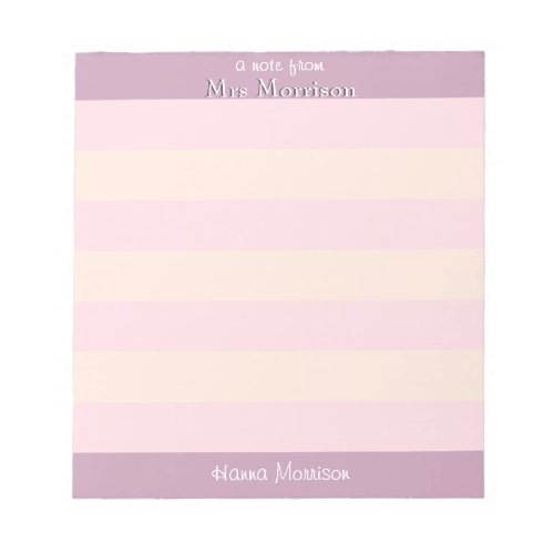 Modern Pink Office School Teacher Mom Student Note