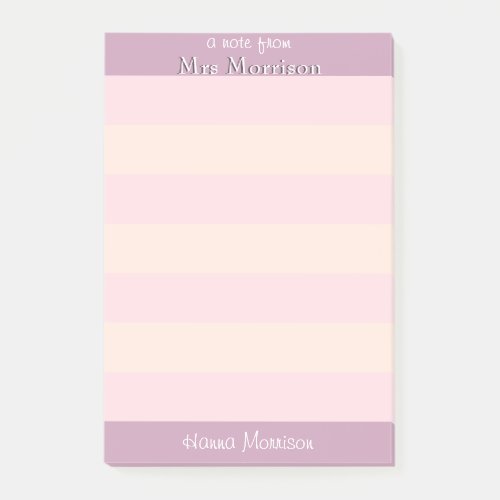 Modern Pink Office School Teacher Mom Student Post_it Notes