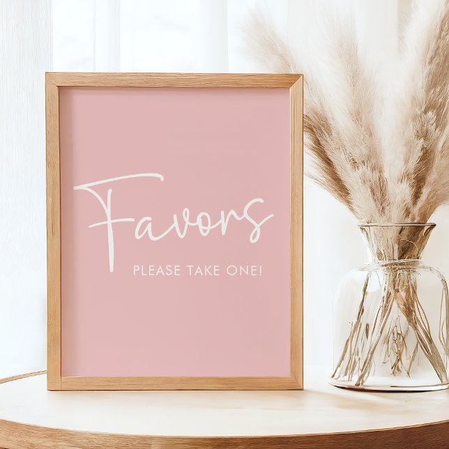 Modern Pink Oh Baby Simple Baby Shower Favor Sign (Creator Uploaded)