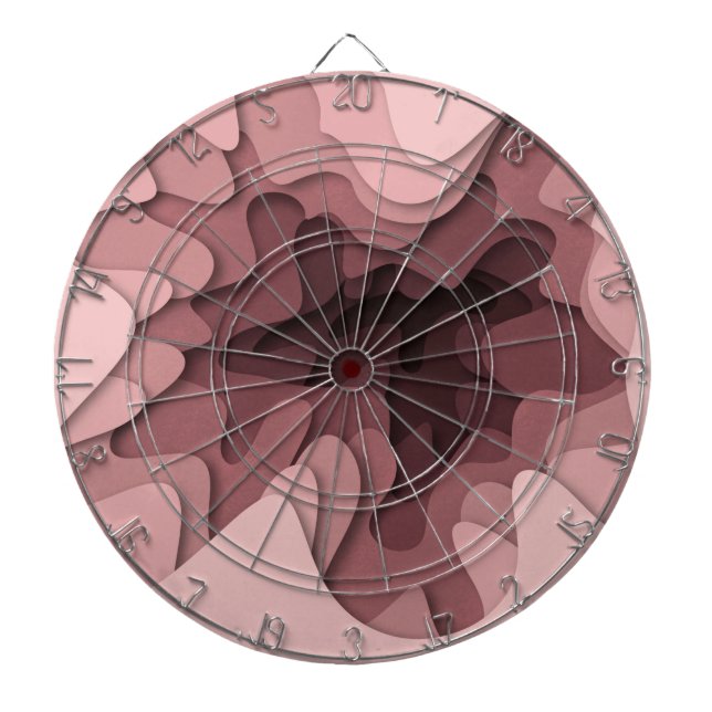 Modern Pink Ombre Girly Dart Board (Front)