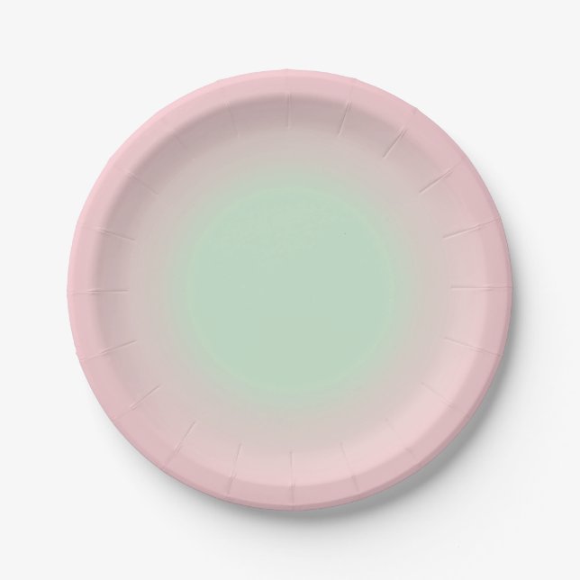 Modern Pink Ombre  Paper Plates (Front)