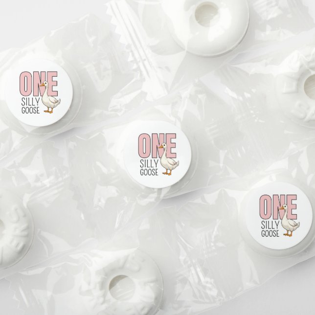 Modern Pink One Silly Goose First Birthday Life Saver® Mints (Assorted)