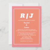 Monogram Save the Dates, Coral Wedding Announcements, Pink Wedding Save the Dates, buy Coral Invites, Monogram Wedding Invitations