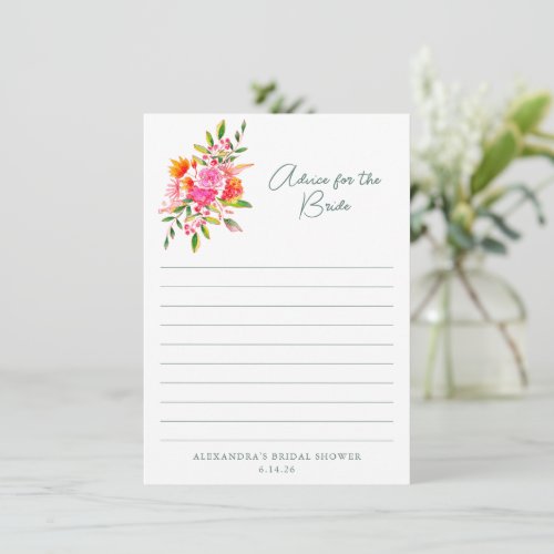 Modern Pink Orange Floral Advice for the Bride