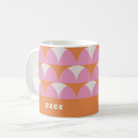 Modern pink orange geometric retro personalized