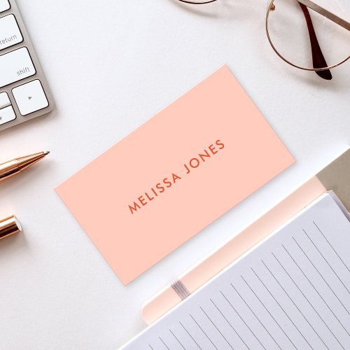 Modern Pink Orange Minimalist Business Card