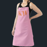 Modern Pink Orange Monogram Initials Personalized Apron<br><div class="desc">Modern Pink Orange Monogram Initials Personalized Apron</div>
