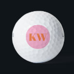 Modern Pink Orange Monogram Initials Personalized Golf Balls<br><div class="desc">Modern Pink Orange Monogram Initials Personalized Golf Balls</div>