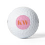 Modern Pink Orange Monogram Initials Personalized Golf Balls