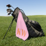 Modern Pink Orange Monogram Initials Personalized Golf Towel