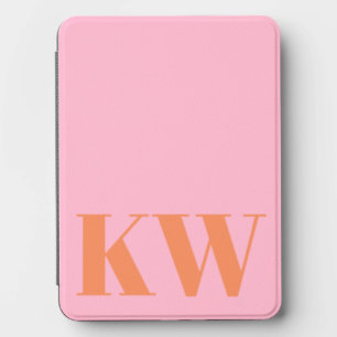 Modern Pink Orange Monogram Initials Personalized Kindle Cover