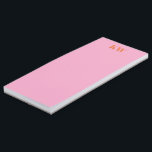 Modern Pink Orange Monogram Initials Personalized Magnetic Notepad<br><div class="desc">Stay stylishly organized with this Modern Pink Orange Monogram Initials Personalized Note Pad. The vibrant pink and orange hues,  paired with your unique initials,  create a chic,  custom touch that brightens up any desk. Perfect for jotting down ideas,  to-dos,  or heartfelt notes with flair.</div>