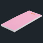 Modern Pink Orange Monogram Initials Personalized Magnetic Notepad<br><div class="desc">Stay stylishly organized with this Modern Pink Orange Monogram Initials Personalized Note Pad. The vibrant pink and orange hues,  paired with your unique initials,  create a chic,  custom touch that brightens up any desk. Perfect for jotting down ideas,  to-dos,  or heartfelt notes with flair.</div>