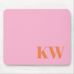 Modern Pink Orange Monogram Initials Personalized Mouse Pad<br><div class="desc">Modern Pink Orange Monogram Initials Personalized Mouse Pad</div>