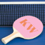 Modern Pink Orange Monogram Initials Personalized Ping Pong Paddle