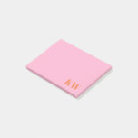Modern Pink Orange Monogram Initials Personalized Post-it Notes
