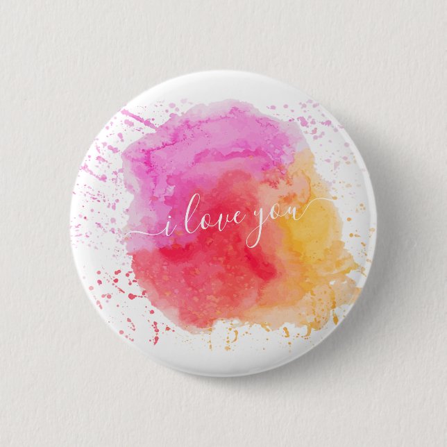 Modern Pink Paint Button (Front)