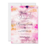 Modern Pink Paint Cloudy Tie-Dye Abstract Art Invitation