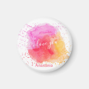 Modern Pink Paint  Magnet
