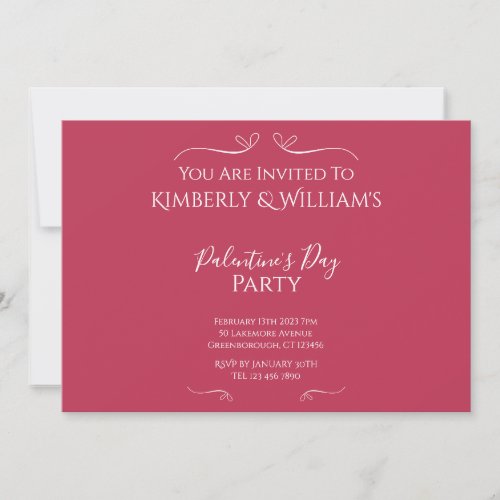 Modern Pink Palentines Day Party Invitation