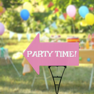 Modern Pink Party Directional Yard Sign