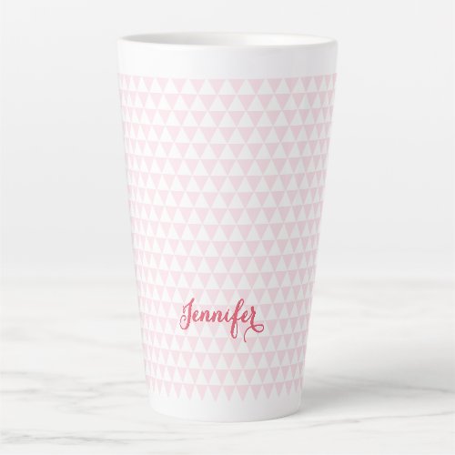 Modern Pink Pattern Elegant Stylish Monogrammed Latte Mug