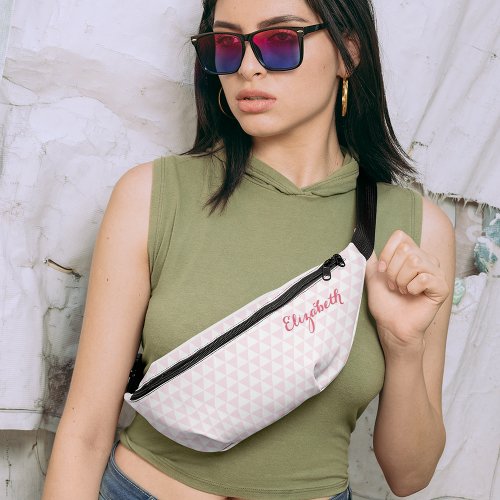 Modern Pink Pattern Monogrammed Waist Crossbody Fanny Pack