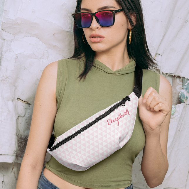 Modern Pink Pattern Monogrammed Waist Crossbody Fanny Pack (Modern Pink Pattern Monogrammed Waist Crossbody Fanny Pack)