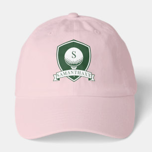 Modern Pink Pattern Name Initial Monogram Golfer Hat