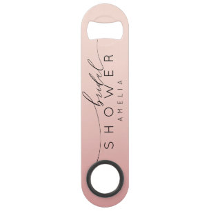 Modern Pink & Peach Ombre Bridal Shower Bar Key