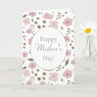 Modern Pink Peonies Happy Mother's Day! Card