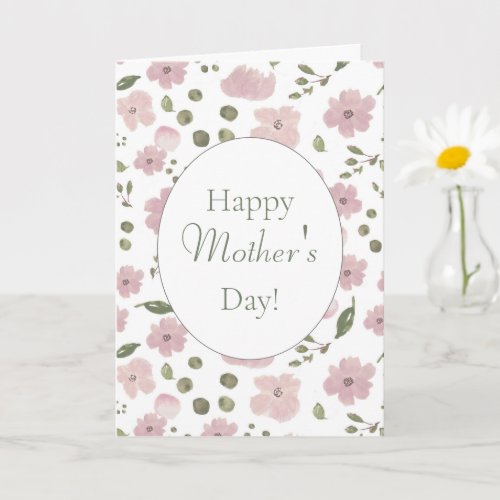 Modern Pink Peonies Happy Mothers Day Card