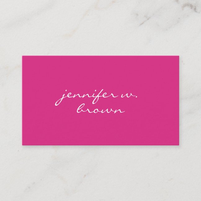 Modern Pink Personal Branding Minimalist Business Card
