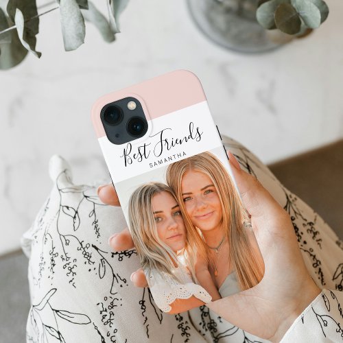 Modern Pink   Personal Photo Best Friends Gift iPhone 13 Case