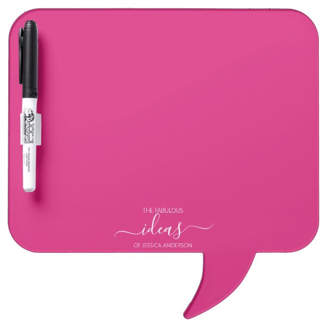 Modern pink personalized dry erase board (Front)