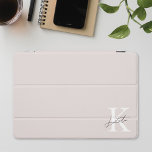 Modern Pink Personalized Monogram Name<br><div class="desc">Custom-designed iPad cover featuring modern hand script monogram with custom initial and name.</div>