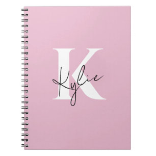 Modern Pink Personalized Monogram Name -  Notebook