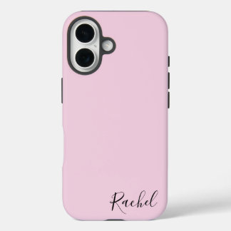 Modern Pink Personalized Name iPhone 16 Case