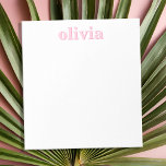 Modern Pink Personalized Name Notepad<br><div class="desc">Create your own personalized notepad with custom initial name in pink color and modern minimalist typography.</div>