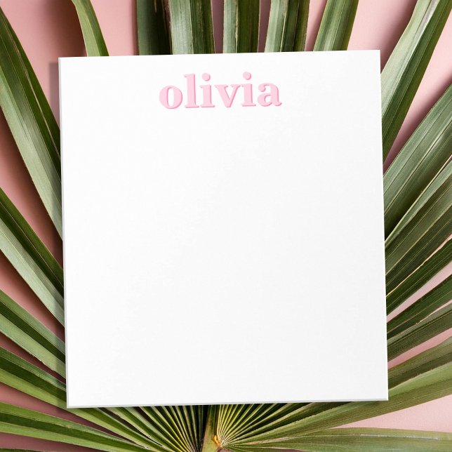 Modern Pink Personalized Name Notepad (Creator Uploaded)