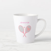 Modern Pink Personalized Name Tennis