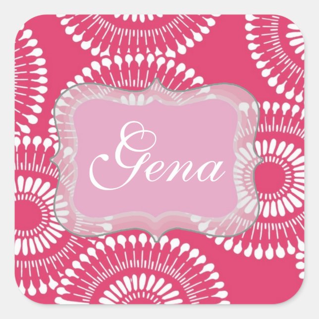 Modern Pink Personalized Stickers (Front)