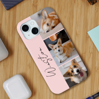 Modern Pink Photo Collage iPhone 15 Case