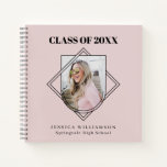 Modern Pink Photo Graduation Party Guest Book at Zazzle