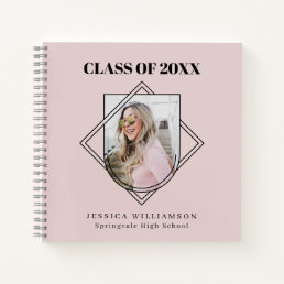Modern Pink Photo Graduation Party Guest Book