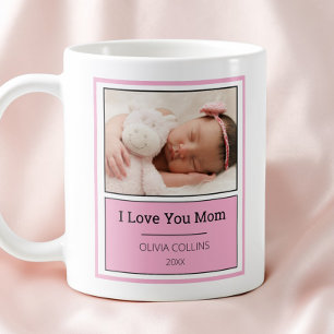 Modern Pink Photo Personalized Mothers Day Baby Coffee Mug