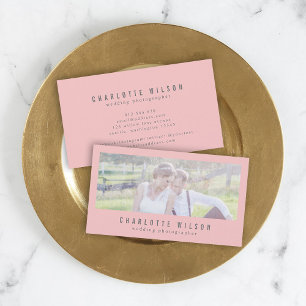 Modern Pink Photographer Photo Business Card