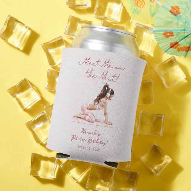 Modern Pink Pilates Princess Birthday Party  Can Cooler (In Situ Summer)